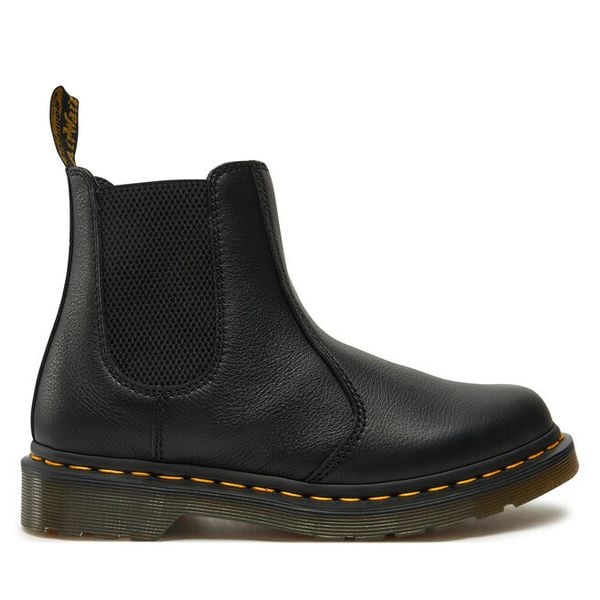 Sztyblety Dr. Martens. Czarne botki damskie Dr. Martens, bez wzorów, bez obcasa, na płaskiej podeszwie, bez zapięcia. Za 639.99 zł.