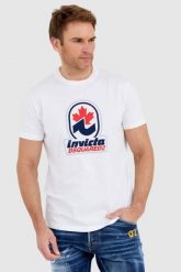 DSQUARED2 Biały t-shirt męski invicta cigar. Białe t-shirty męskie Dsquared2, l, bez wzorów, bez kołnierzyka, bez ramiączek. W wyprzedaży za 699.99 zł.