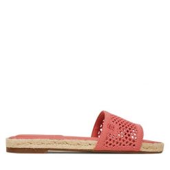 Klapki Tommy Hilfiger. Pomarańczowe klapki damskie Tommy Hilfiger, bez wzorów, z meshu, bez obcasa, bez zapięcia. Za 194.99 zł.