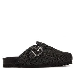 Klapki Scholl. Czarne klapki damskie Scholl, bez wzorów, bez obcasa, bez zapięcia. Za 463.99 zł.