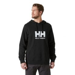Bluza z kapturem Helly Hansen HH Logo 2.0. Czarne bluzy męskie Helly Hansen, m, bez wzorów, z bawełny, klasyczne, bez ramiączek, z kapturem. W wyprzedaży za 293.00 zł.