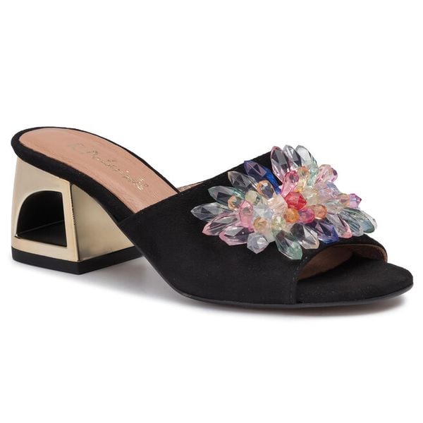 Klapki R.Polański. Czarne klapki damskie R.Polański, bez wzorów, bez obcasa, bez zapięcia. Za 399.99 zł.