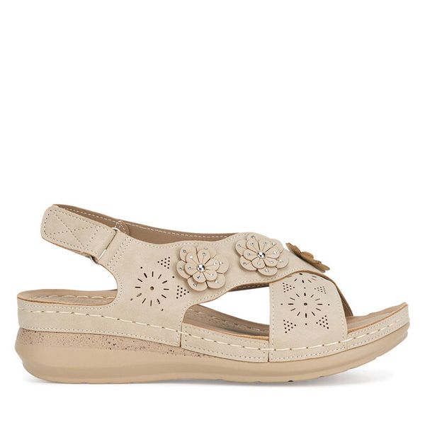 Sandały Clara Barson. Brązowe sandały damskie Clara Barson, bez wzorów, bez obcasa, na płaskiej podeszwie, bez zapięcia. Za 99.99 zł.