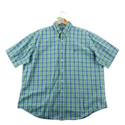 Second life - Koszula klasyczna męska w kratę - Stan bardzo dobry. Niebieskie koszule męskie Ralph Lauren, m, bez wzorów, z jeansu, klasyczne, bez kołnierzyka, bez ramiączek. Za 190.96 zł.
