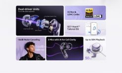 Słuchawki QCY Słuchawki TWS MeloBuds N70 (fioletowe). Fioletowe słuchawki bezprzewodowe QCY. Za 283.93 zł.