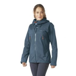 Kurtka przeciwdeszczowa damska Rab Kangri Paclite Plus z kapturem. Żółte kurtki sportowe damskie RAB, bez wzorów, bez ramiączek, z kapturem, trekkingowe. Za 1,104.99 zł.