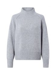Marie Lund sweter z wełny merynosów Kobiety drobna dzianina szary, XXL. Szare swetry nierozpinane damskie Marie Lund, xxl, bez wzorów, z dzianiny, bez kołnierzyka, bez ramiączek. Za 449.95 zł.