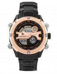 Zegarek Naviforce ZEGAREK MĘSKI NAVIFORCE GLOCK - - black/rosegold. Czarne zegarki męskie Naviforce, bez wzorów. Za 275.44 zł.