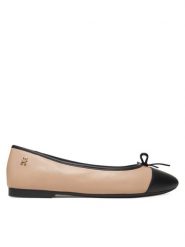 Tommy Hilfiger Baleriny Toe Cap Leather Ballerina FW0FW08759 Écru. Balerinki damskie Tommy Hilfiger, bez wzorów, ze skóry, bez obcasa, bez zapięcia. Za 429.99 zł.