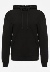 Czarna Bluza z Kapturem i Kieszenią Typu Kangur Aqialei. Czarne bluzy męskie Born2be, l, bez wzorów, z dresówki, z kapturem. Za 99.99 zł.