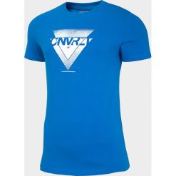 T-Shirt męski TSM203 - kobalt. T-shirty męskie 4F, m, bez wzorów, bez kołnierzyka, bez ramiączek. Za 49.99 zł.