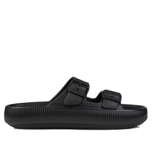 Klapki męskie Fila sportowe TIRENO SLIPPER. Czarne klapki męskie Fila, bez wzorów, z materiału, bez zapięcia. Za 88.00 zł.