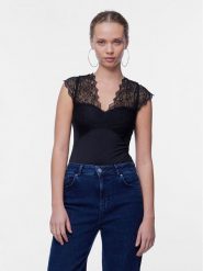 Pieces Body Tatianna 17114311 Czarny Slim Fit. Czarne body Pieces, bez wzorów, z syntetyku. Za 99.99 zł.