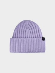 4F Czapka zimowa damska - fioletowa M. Fioletowe czapki damskie 4F, na zimę, bez wzorów, z elastanu, klasyczne. W wyprzedaży za 39.99 zł.