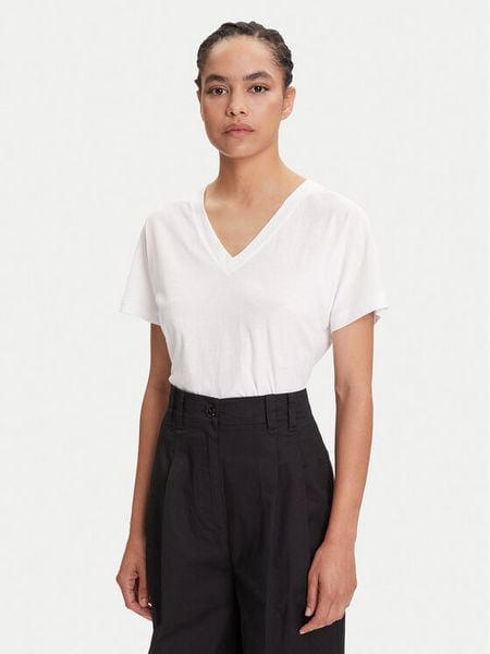 Marc O'Polo T-Shirt 506 2067 51445 Biały Regular Fit. Białe t-shirty damskie Marc O'Polo, l, bez wzorów, z bawełny, bez kołnierzyka, bez ramiączek. Za 109.99 zł.