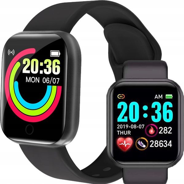Smartwatch Wenom SQUARE D13 Różowy. Czerwone zegarki smartwatch Wenom, bez wzorów. Za 69.99 zł.