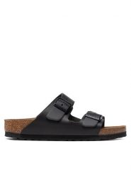 Birkenstock Klapki Arizona 0051193 Czarny. Czarne klapki damskie Birkenstock, bez wzorów, ze skóry, bez obcasa, bez zapięcia. Za 379.99 zł.