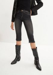 Komfortowe jeansy rybaczki (2 szt.). Szare jeansy damskie bonprix, bez wzorów, z jeansu. Za 179.99 zł.