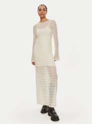 Gestuz Sukienka dzianinowa Lica 10909129 Écru Loose Fit. Sukienki damskie Gestuz, l, bez wzorów, z dzianiny, bez kołnierzyka, bez ramiączek. Za 399.99 zł.