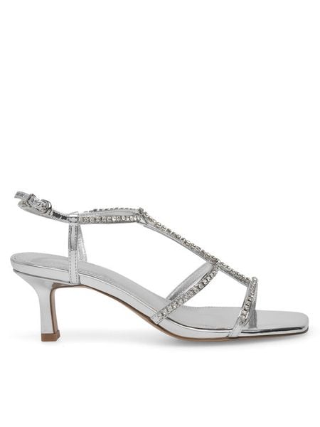 Badura Sandały JUSTINE-21723-115 Srebrny. Szare sandały damskie Badura, bez wzorów, ze skóry, bez obcasa, na szpilce, bez zapięcia. Za 259.99 zł.