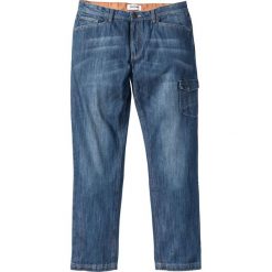 Dżinsy ze stretchem w stylu biker SLIM, 7/8 bonprix ciemnoniebieski. Niebieskie jeansy damskie bonprix, bez wzorów, z jeansu. Za 89.99 zł.