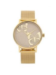 Jenny Fairy Zegarek 0102014020 Złoty. Żółte, analogowe zegarki damskie Jenny Fairy, metalowe. Za 229.99 zł.