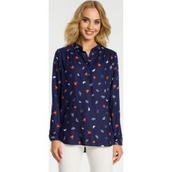 Bluzka w motylki moe341. Niebieskie bluzki damskie MOE, s, bez wzorów, bez kołnierzyka, bez ramiączek. Za 129.90 zł.