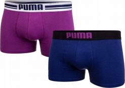 Puma Bokserki męskie Puma Placed Logo Boxer 2P różowe, niebieskie 906519 11 S. Czerwone bokserki męskie Puma, bez wzorów. Za 72.06 zł.