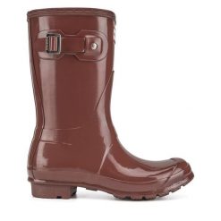 Kalosze Hunter. Czerwone kalosze damskie Hunter, bez wzorów, bez zapięcia. Za 279.99 zł.