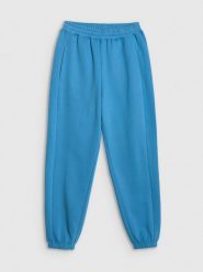 4F Spodnie dresowe joggery damskie - niebieskie XXL. Niebieskie spodnie dresowe damskie 4F, bez wzorów, z bawełny. Za 149.99 zł.