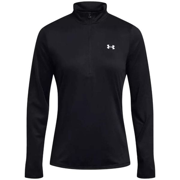 Bluza treningowa damska Under Armour Tech 1/2 Zip- Solid. Czarne bluzy damskie Under Armour, bez wzorów, sportowe, bez ramiączek, bez kaptura. Za 150.99 zł.
