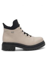 Rieker Botki Y3163-60 Beżowy. Brązowe botki damskie Rieker, bez wzorów, z materiału, bez obcasa, na płaskiej podeszwie, bez zapięcia. Za 319.99 zł.