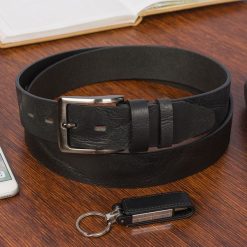 Pasek skórzany BELTIMORE r.105-120 cm E36 czarny. Czarne paski męskie . Za 59.99 zł.