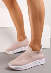 Różowe Wsuwane Buty Sportowe z Miękką Cholewką na Niskiej Platformie Dionema. Czerwone obuwie sportowe damskie Renee, bez wzorów, bez zapięcia, trekkingowe. Za 24.99 zł.