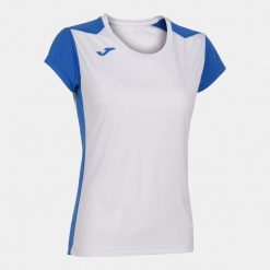 Koszulka do biegania damska Joma Record II. Białe bluzki damskie Joma, m, bez wzorów, sportowe, bez kołnierzyka, bez ramiączek. Za 59.99 zł.
