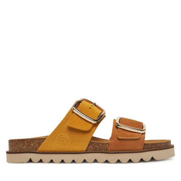 Klapki Dr. Brinkmann. Żółte klapki damskie Dr. Brinkmann, bez wzorów, bez obcasa, bez zapięcia. Za 499.99 zł.