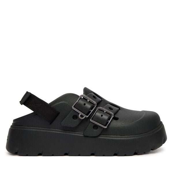 Sandały Crocs. Czarne sandały damskie Crocs, bez wzorów, bez obcasa, na płaskiej podeszwie, bez zapięcia. Za 319.99 zł.