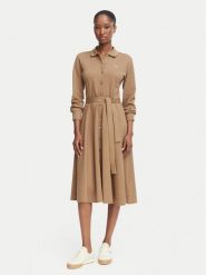 Lacoste Sukienka codzienna EF5299 Brązowy jasny Regular Fit. Brązowe sukienki damskie Lacoste, na co dzień, bez wzorów, z bawełny, bez kołnierzyka, bez ramiączek, proste. Za 814.99 zł.