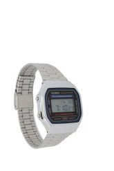 Zegarek unisex cyfrowy Casio A168WA z bransoletą ze stali nierdzewnej, srebrny. Szare, cyfrowe zegarki damskie Casio, srebrne. Za 171.99 zł.