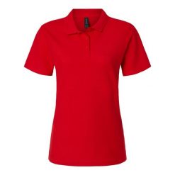 Damska Koszulka Polo Softstyle Pique. Szare koszulki sportowe damskie GILDAN, s, bez wzorów, bez ramiączek. Za 59.99 zł.