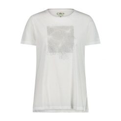 Koszulka damska CMP. Białe bluzki damskie CMP, bez wzorów, z materiału, sportowe, bez kołnierzyka, bez ramiączek. Za 163.00 zł.