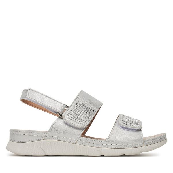 Sandały Clara Barson. Szare sandały damskie Clara Barson, bez wzorów, bez obcasa, na płaskiej podeszwie, bez zapięcia. Za 99.99 zł.