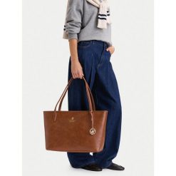 Torebka Beverly Hills Polo Club. Brązowe shopperki damskie Beverly Hills Polo Club, bez wzorów, bez dodatków. Za 219.99 zł.