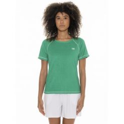 Koszulka na co dzień na siłownię. Zielone bluzki damskie LEONE 1947 APPAREL, bez wzorów, z bawełny, sportowe, bez kołnierzyka, bez ramiączek. W wyprzedaży za 75.78 zł.