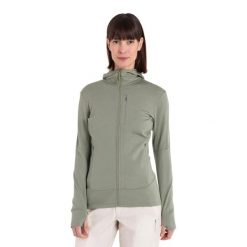 Bluza trekkingowa damska icebreaker Merino 260 Quantum IV. Zielone bluzy damskie Icebreaker, xs, bez wzorów, z wełny, sportowe, bez ramiączek, bez kaptura. Za 719.99 zł.