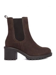 Lasocki Botki CEO-WI16-GAMMA-01 Brązowy ciemny. Brązowe botki damskie Lasocki, bez wzorów, ze skóry, bez obcasa, na słupku, bez zapięcia. Za 249.99 zł.