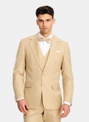 PAKO LORENTE - Beżowa marynarka garniturowa z wełny. Brązowe garnitury męskie Pako Lorente, m, bez wzorów, z poliesteru, młodzieżowe. Za 1,699.99 zł.