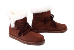 EMU AUSTRALIA W13215 Thorsby oak, botki damskie. Brązowe botki damskie Emu Australia, bez wzorów, z wełny, bez obcasa, bez zapięcia. Za 552.93 zł.