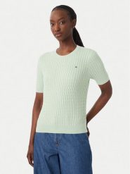 Tommy Hilfiger Bluzka WW0WW41787 Zielony jasny Regular Fit. Zielone bluzki damskie Tommy Hilfiger, l, bez wzorów, z bawełny, bez kołnierzyka, bez ramiączek. Za 489.99 zł.