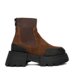 Sztyblety G-Star Raw. Brązowe botki damskie G-Star Raw, bez wzorów, retro, bez obcasa, na płaskiej podeszwie, bez zapięcia. Za 309.99 zł.